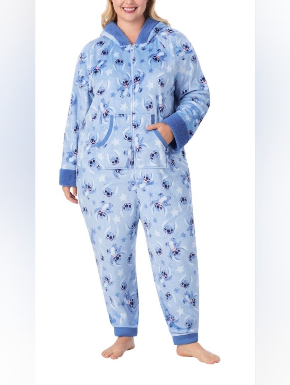 Disney Stitch One Piece Pajama Lounger Union Suit Pajamas Size 2X (18W-20W)